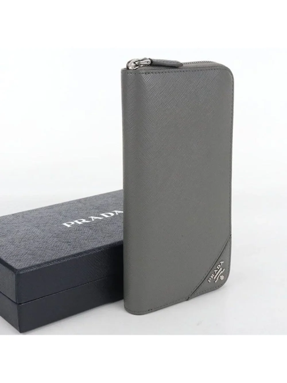 Prada Saffiano Leather Wallet Zip Around